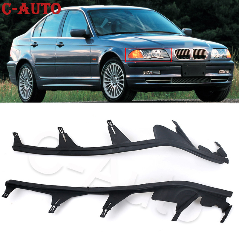 IMPORT PAIR CAR FRONT UPPER HEADLIGHT COVER STRIPS HEADLIGHT SEALING GASKET FOR BMW E46 4DOOR 323I