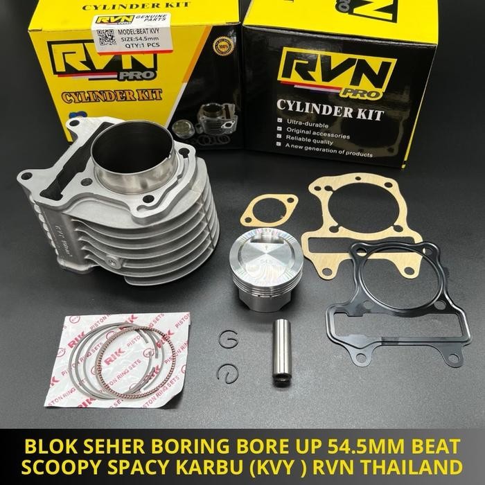 Blok Seher Boring Paket Bore Up Beat Karbu Scoopy Karbu Spacy Karbu Boreup 54.5Mm 54,5Mm 54.5 Mm