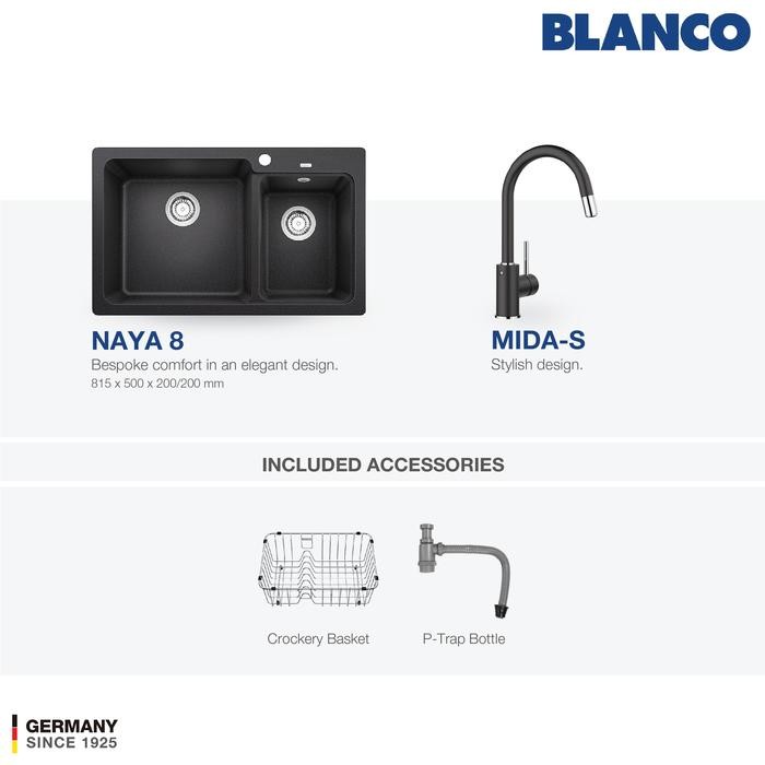 TERBARU KITCHEN SINK BAK CUCI PIRING GRANIT 2 LUBANG BLANCO SILGRANIT NAYA 8 - PAKET KITCHEN SINK