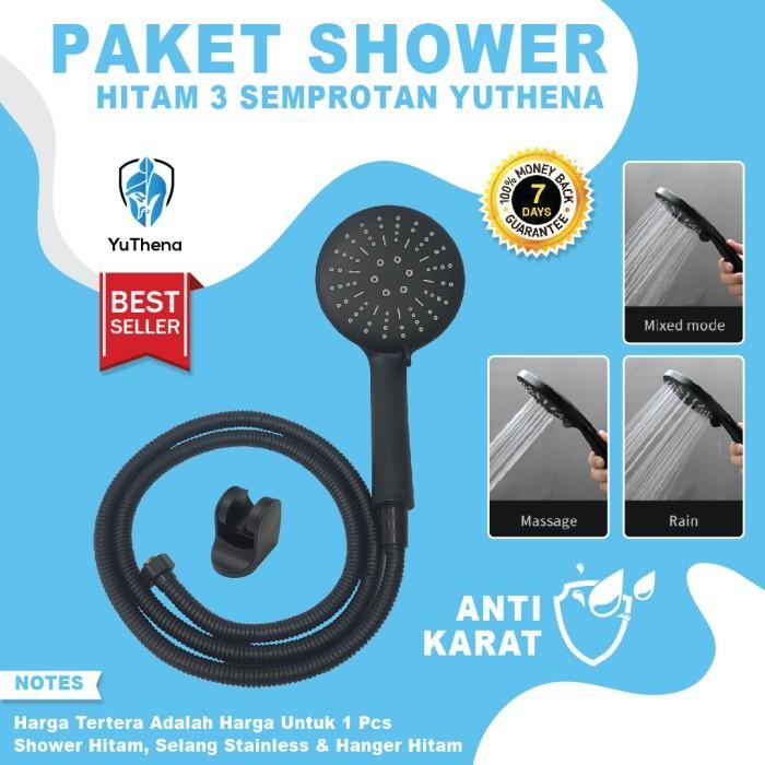 Toto Sanitaary - Shower Mandi Shower Kamar Mandi Hitam 3 Mode Semprotan Black Editions