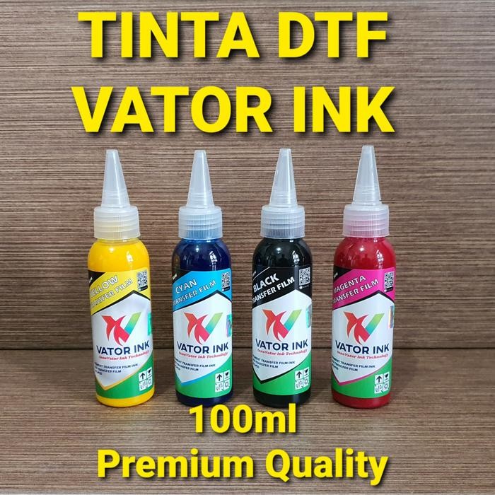 

ID DTF CMYK VATOR INK 100ML TINTA WARNA TRANSFER FILM SABLON POWDER GLUE