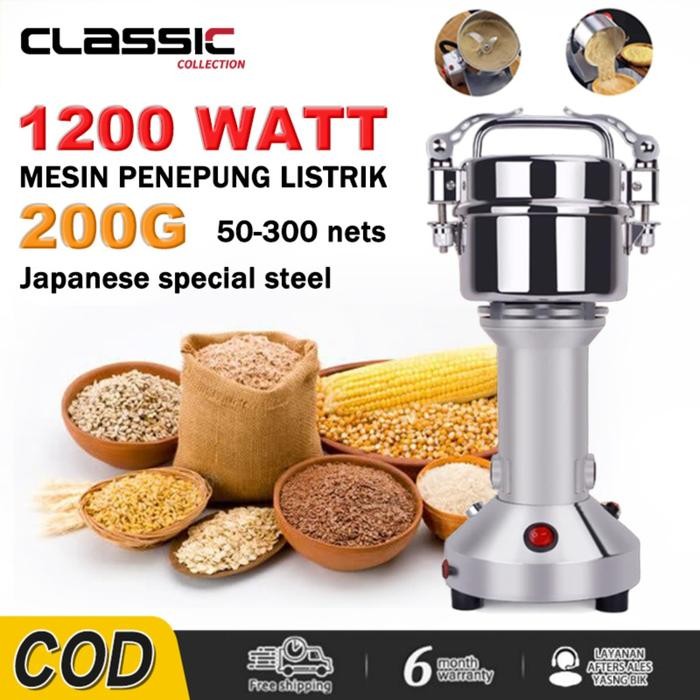 200G Mesin Grinder Bubuk Tepung Bumbu Penepung Mesin Giling Listrik Mesin Giling Bumbu Rempah
