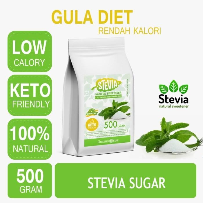 

(Allthebest) Stevia Sugar Powder, bubuk halus Gula Stevia, kemasan 500 gram