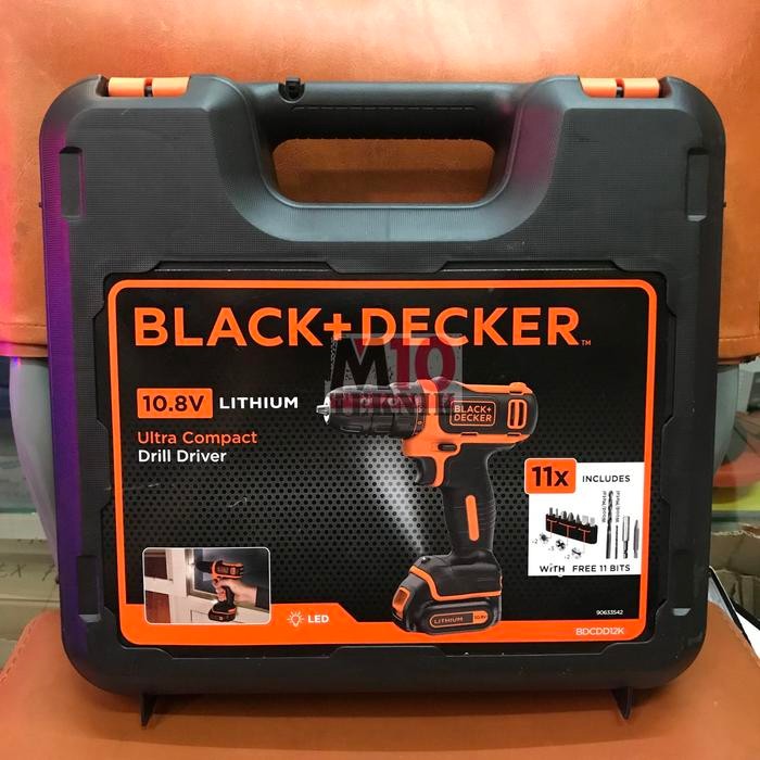 Terlaris Black & Decker Cordless Drill Driver Bor Baterai 10.8 V Bdcdd12K