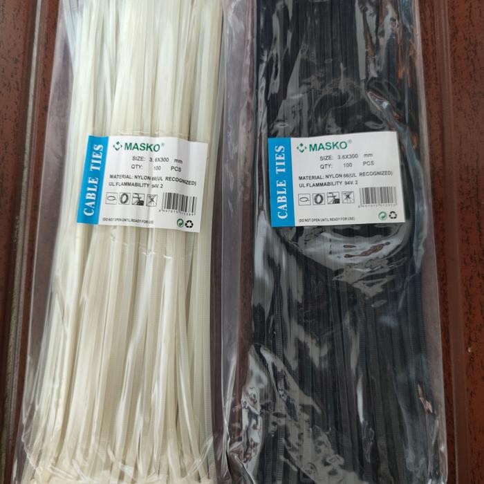 

ID KABEL TIS TIES / CABLE TIE 3.6X300MM 3.6 X 300MM 30CM PUTIH / HITAM