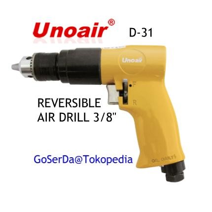 Stok Terbatas Unoair D-31 Reversible Air Drill 3/8" Mesin Bor Angin Taiwan
