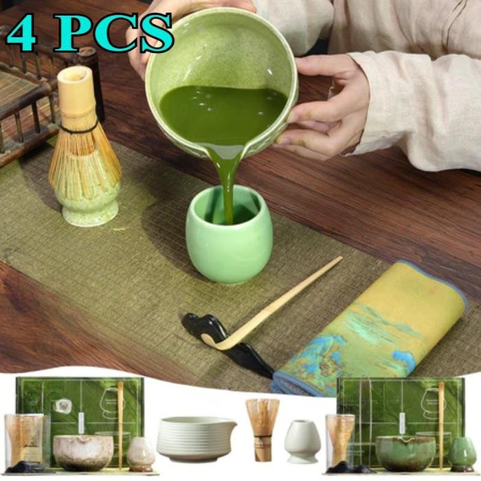 

4in1 Alat Matcha Making Set Keramik Lengkap Pengaduk Matcha Bambu / Matcha Japanese Tea Ceremony