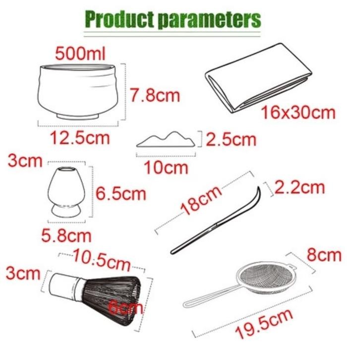 

2/4/5/7Pcs/Set Alat Matcha Making Lengkap Pengaduk Matcha Bambu + Matcha Bowl Keramik + Sendok +