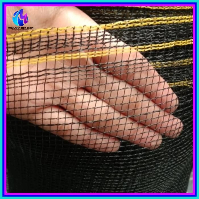 Jaring Ikan Waring Hitam RK Anti Geser 1rol untuk Pagar, Kebun, Filter Kolam Tutup Kolam Ikan