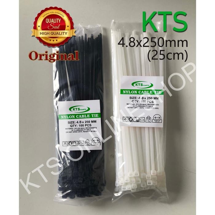 

ID KABEL TIES 4.8X250MM PUTIH/HITAM 1PACK ISI 100PCS