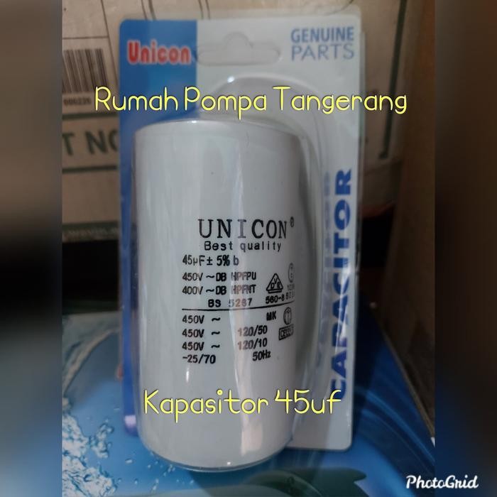 KAPASITOR KABEL POMPA AIR CAPASITOR KABEL 45UF UNICON