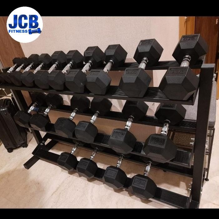 Dumbbell Rack 3 susun - 3 Tier Dumbbell Rack Import merk IronBull