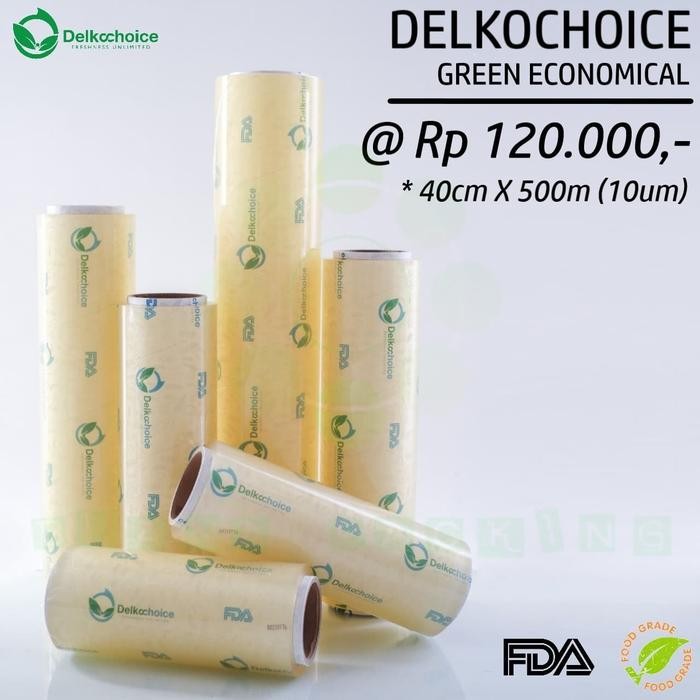 plastik cling wrap pembungkus makanan delkochoice green 40cm termurah