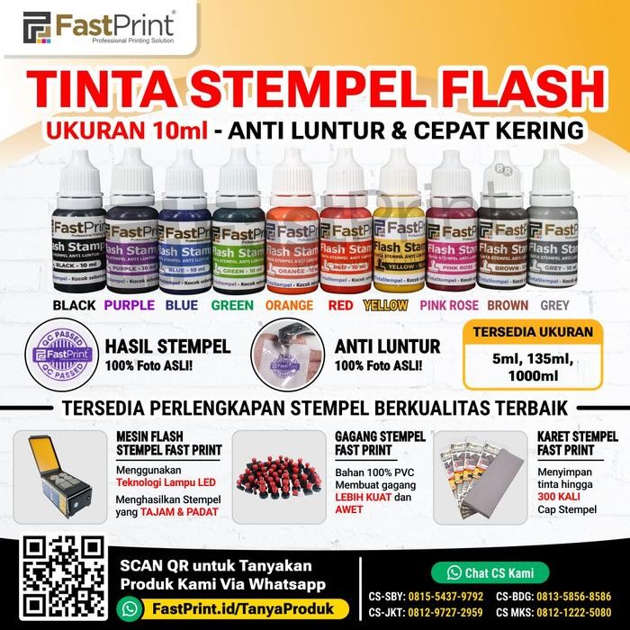 

New Tinta Stempel Flash Fast Print Warna Ungu (Purple Ink) 10ml
