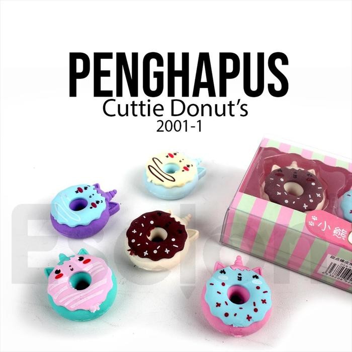 

New 1set isi 3 Penghapus Donut 2001 / 1pack Eraser Donut Fancy