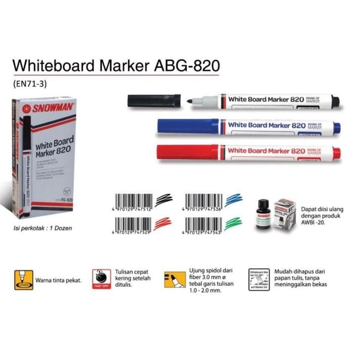 

New Spidol Wipe Clean/ Whiteboard Snowman ABG-820
