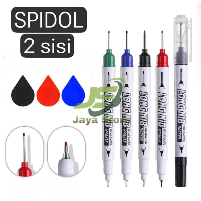 

New Spidol Tukang 2 Sisi Spidol Kepala 2 Spidol Permanen Panjang Long Nib Tip Marker Pulpen Tulisan