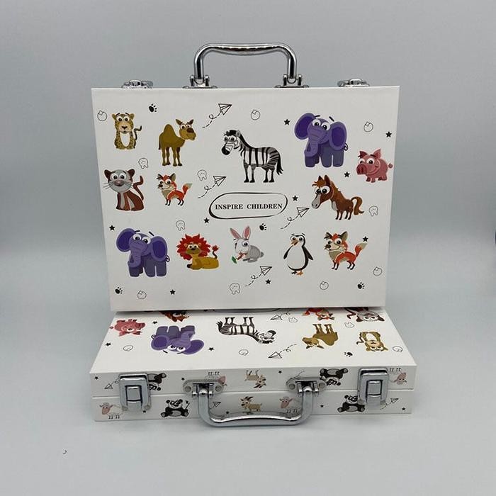 

Wds Crayon Set 58Pcs Koper Aluminium Besi Krayon Pensil Warna 58 Pcs Box Alat Lukis Anak Koper Set