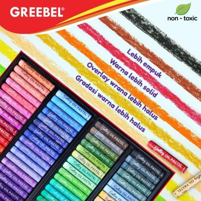 

Crayon Greebel Artist Oil Pastels 72 Warna Original