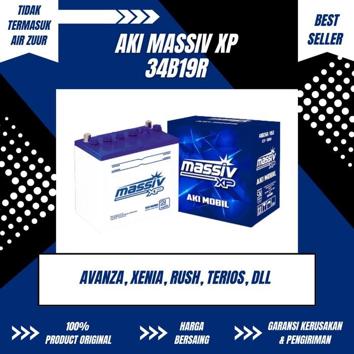 Aki Massiv XP 34B19R - Mobil Avanza, Xenia, Rush, Terios, dll