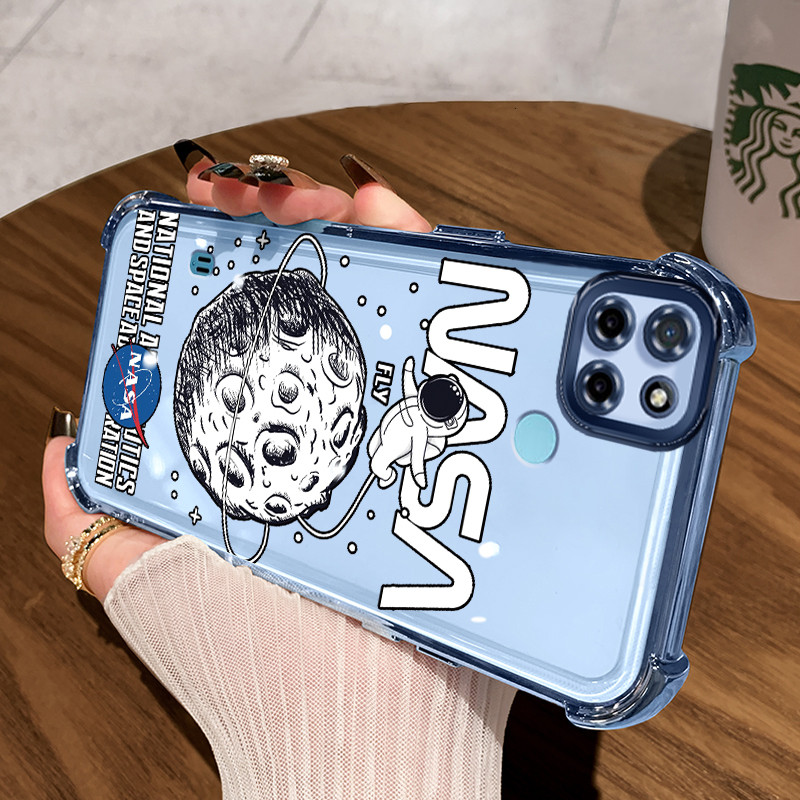 Casing Hp untuk Realme C21Y Realme C25Y C21 C15 Case Astronot NASA Kasing Perlindun Anti-Drop airbag