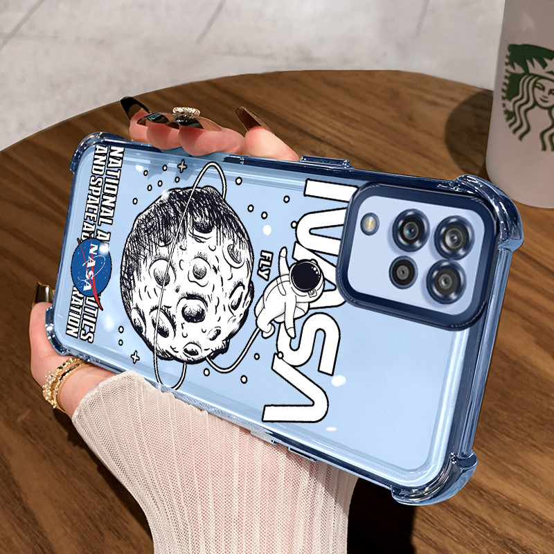 Casing Hp untuk Samsung A12 4G A12 5G M12 F12 Case Astronot NASA Kasing Perlindun Anti-Drop airbag K