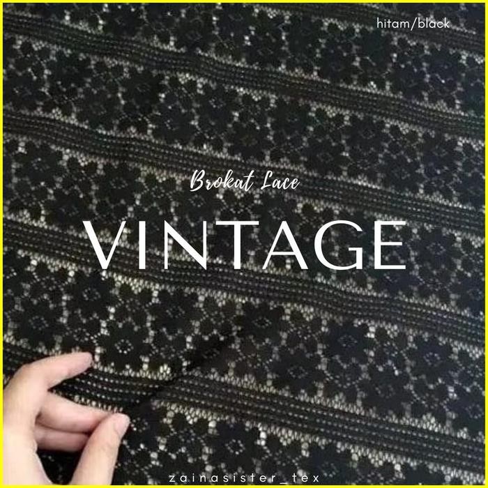 Bahan Kebaya Kain Brukat Brokat Lace Warna Hitam Lace Vintage Series