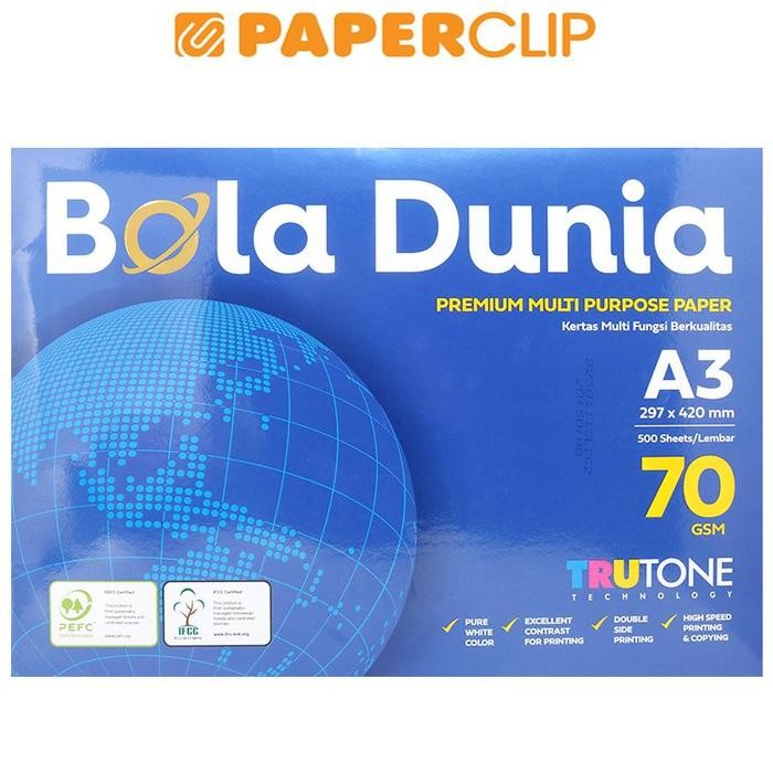 

TERMURAH KERTAS HVS BOLA DUNIA 70GR A3