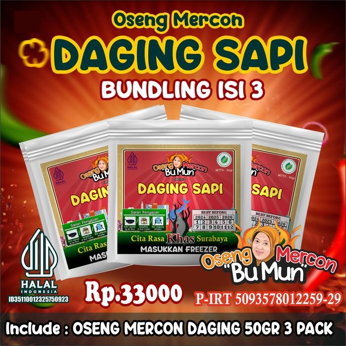 

Promo Oseng Mercon Bu Mun Paket Bundling 3x50gr Pedas Mantap