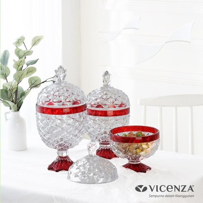 Toples Permen Kaca Nanas Vicenza Pineapple Candy Jar Set VGC356KC Set