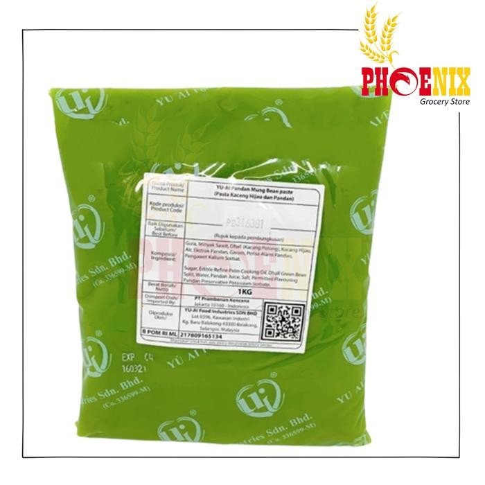 

Baru Yu Ai Mung Bean Paste Pandan 1kg - Pasta Kacang Hijau