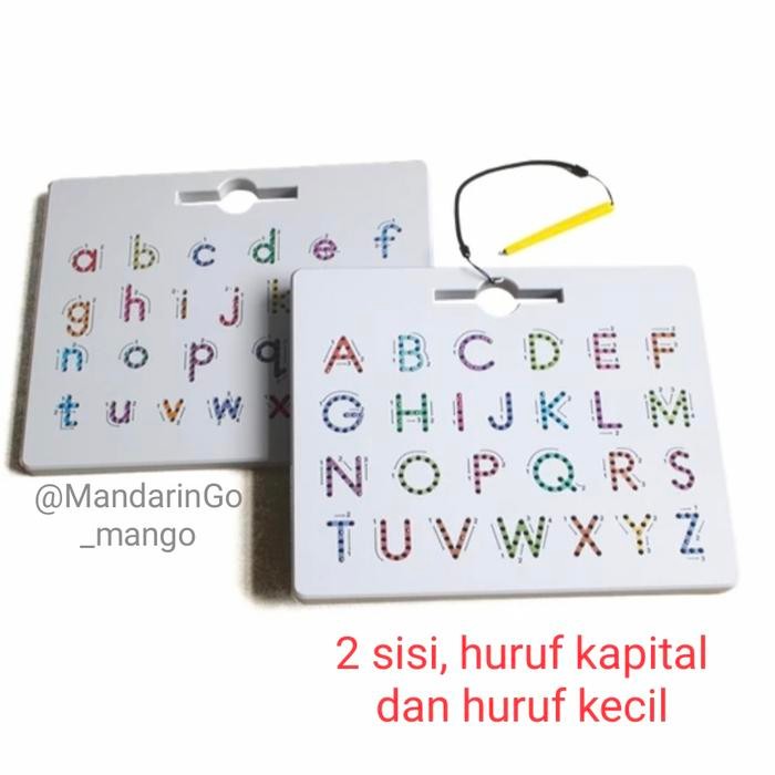 Tracing huruf ABCD (2sisi) letter pad/magnetic pad preschool
