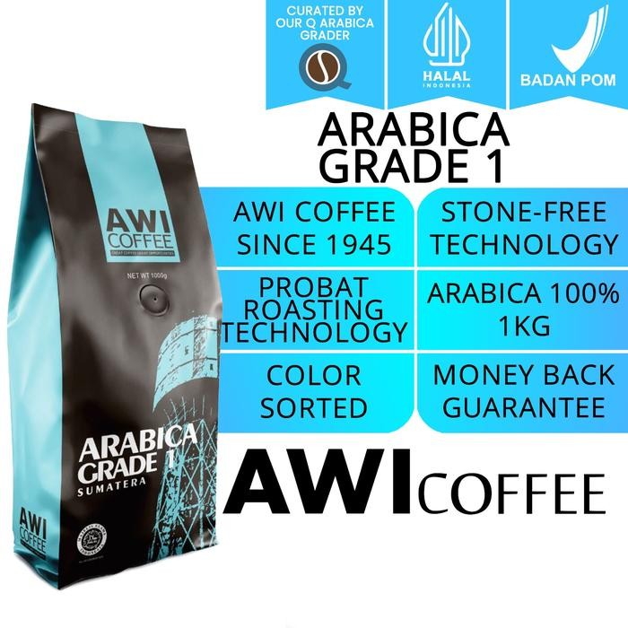 

Awi Coffee Sumatra Arabica Grade 1 1Kg Roasted Coffee Beans Sidikalang Gayo Lintong Blend