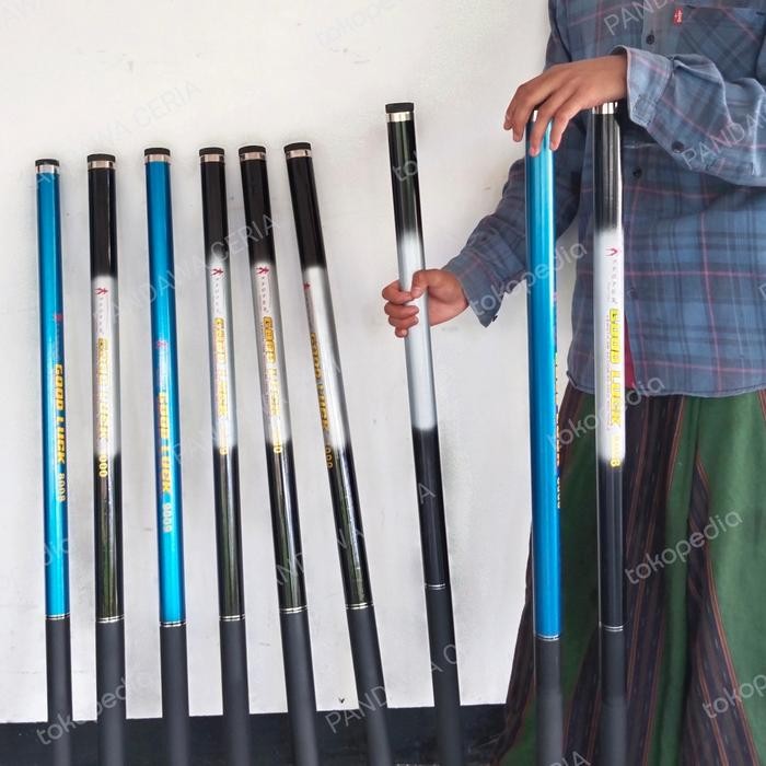 Joran Tegek Ikan Gabus Kaku Solid 10, 9, 8, 7 Meter, Tegek Bendera 12M