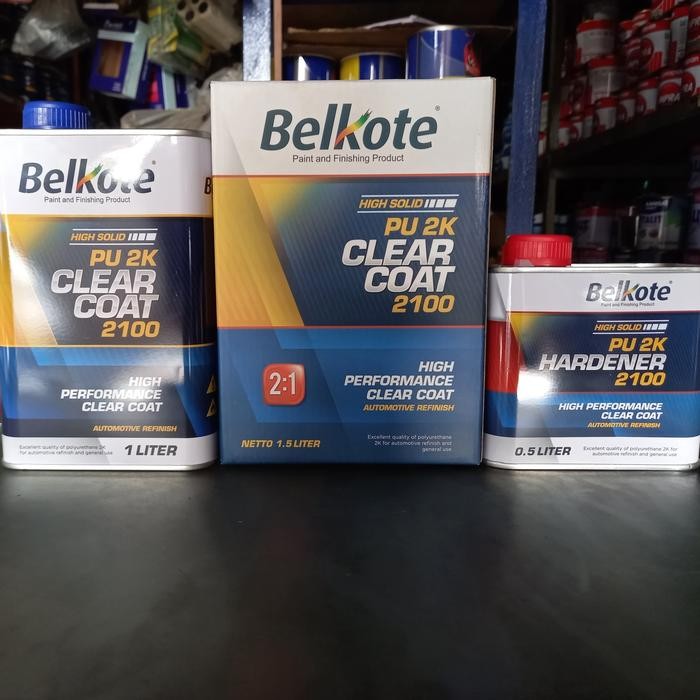 Belkote Pernis PU 2K Clear Coat HS 2100 High Performance Pernis Vernish untuk Cat Mobil dengan Gloss