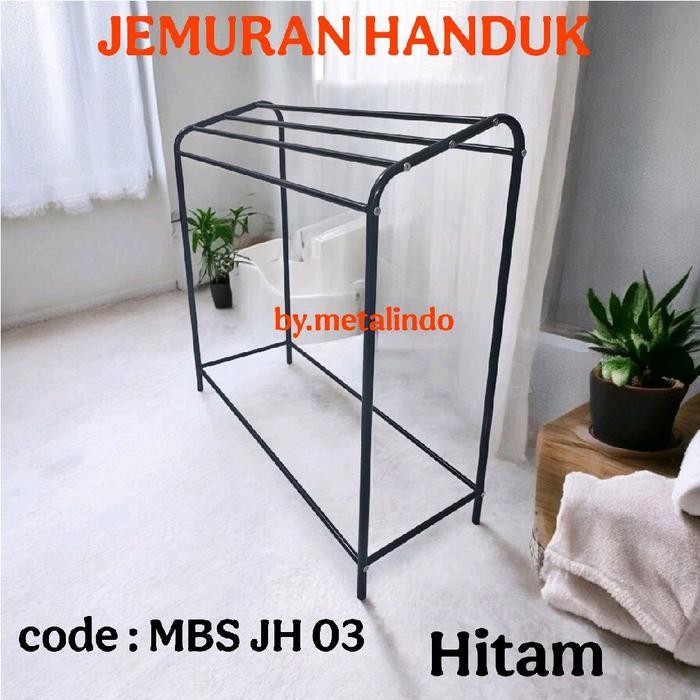 Informa Houseware - Jemuran Handuk Stainless Jemuran Handuk Kuat Anti Karat Rak Jemur Handuk Hitam
