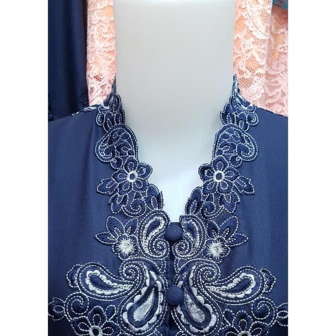 PASTI READY KEBAYA ENCIM MODERN TUNIK SPESIAL BLUE NAVY KOMBINASI -