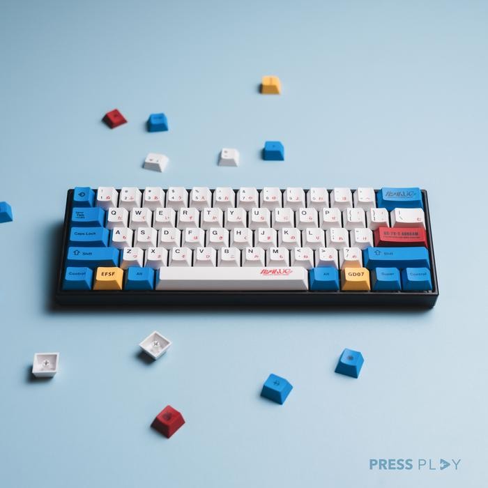 Diskon Gundam Unicorn PBT Dye Sub Japanese Keycaps Mechanical Keyboard
