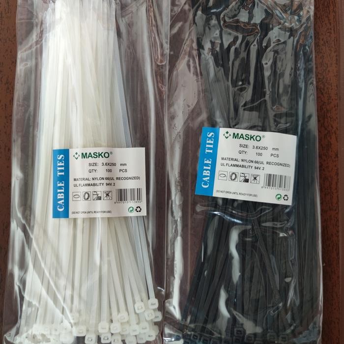 

ID KABEL TIS TIES / CABLE TIE 3.6X250MM 3.6 X 250MM 25CM PUTIH / HITAM