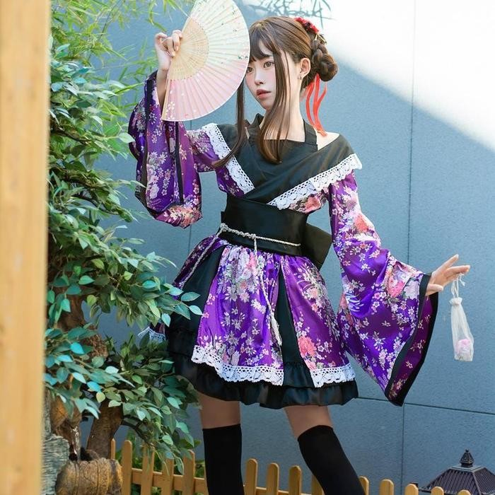 CC-20 black sailor yukata kimono lolita waloli cosplay costume kostum