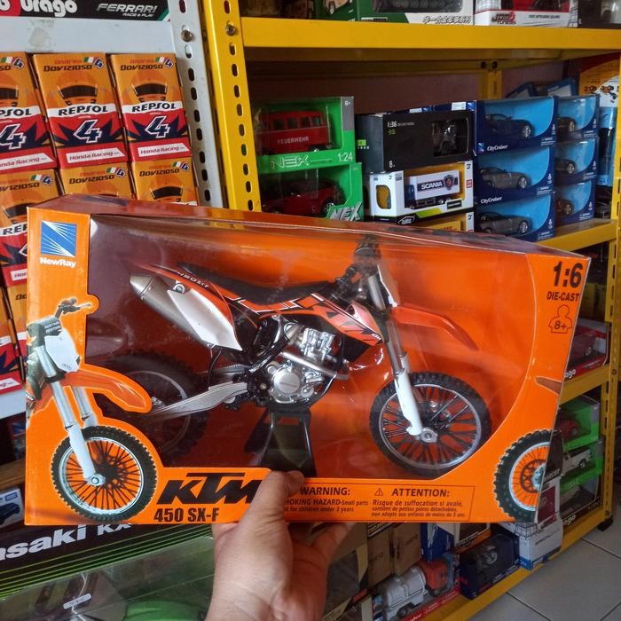 Miniatur Motor Trail KTM 2013 450 SXF Diecast Skala 1 12