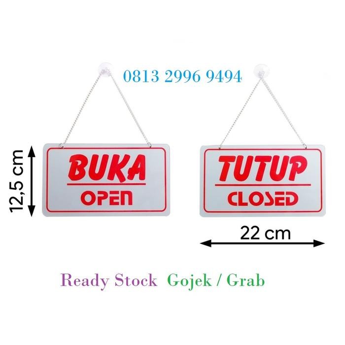 

Promo Sign Board Label Plat Buka/Tutup - Open/Closed Papan Gantung