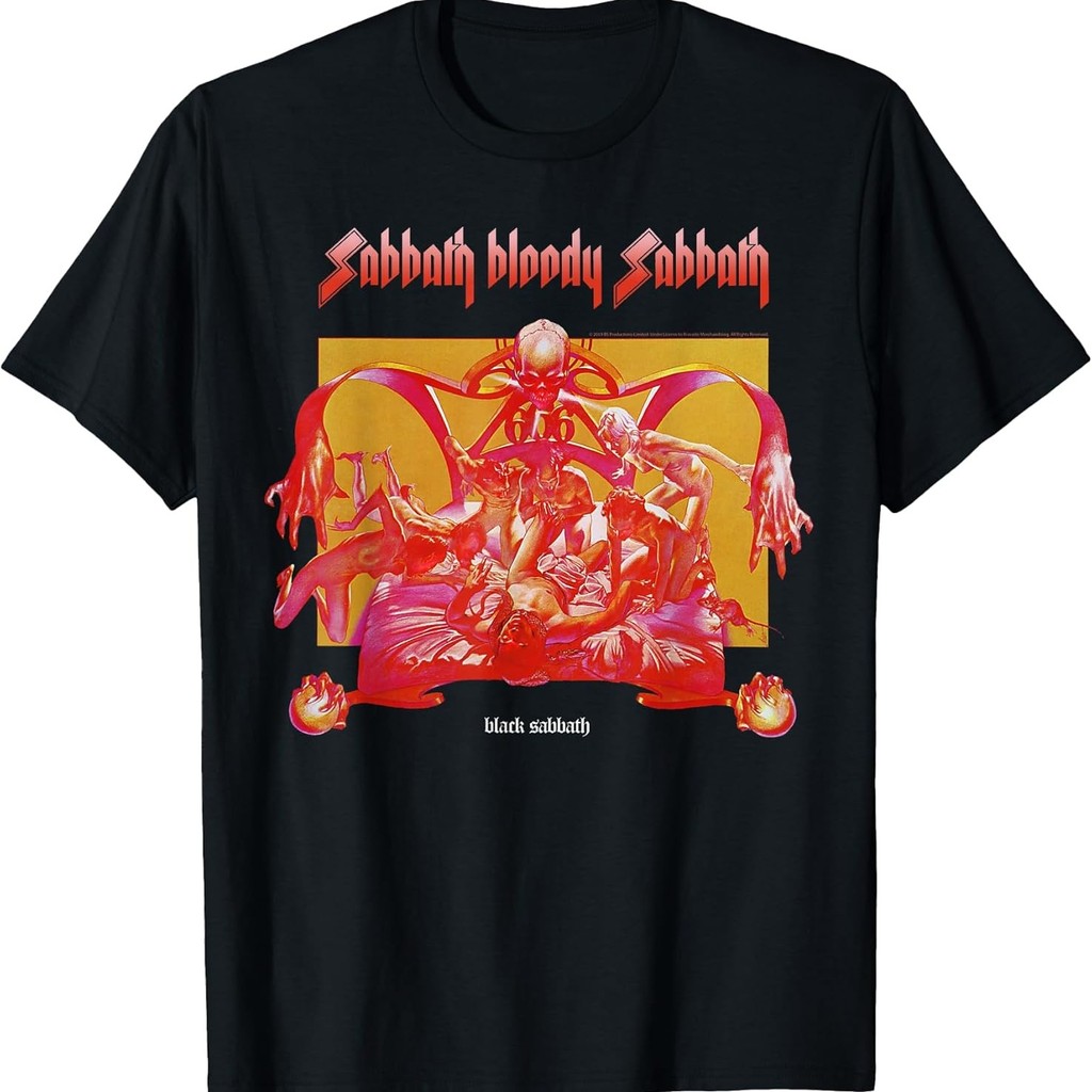 Kaos Official Sabbath Bloody Sabbath Bright - Kaos Cyberpunk Streetwear Pelatih Anjing Katun Hitam L