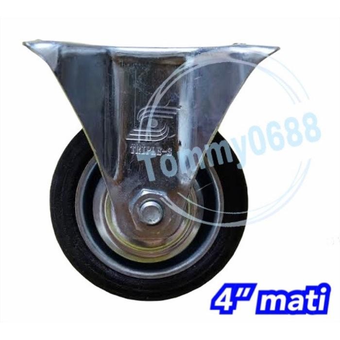 PJ RODA KARET 4 MATI RODA TROLLEY RIDGIT RODA ETALASE FIXED 100MM