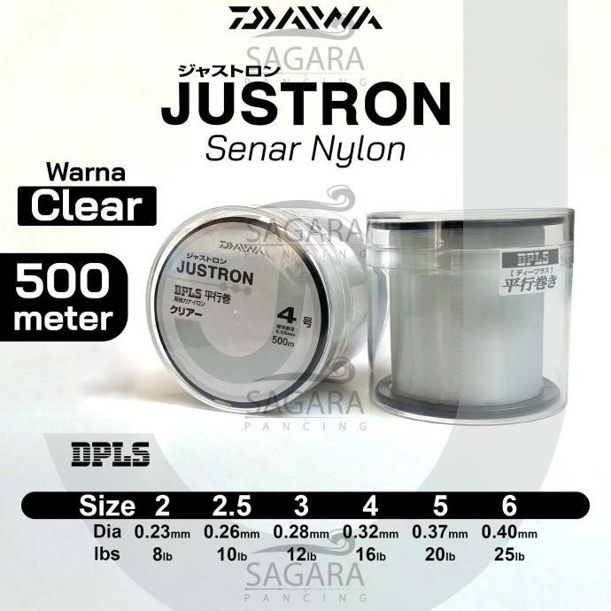 Senar Pancing Nylon Senar Daiwa Justron DPLS 100% ORIGINAL 500 Meter (TERBAIK) (TERBARU) (TERMURAH)