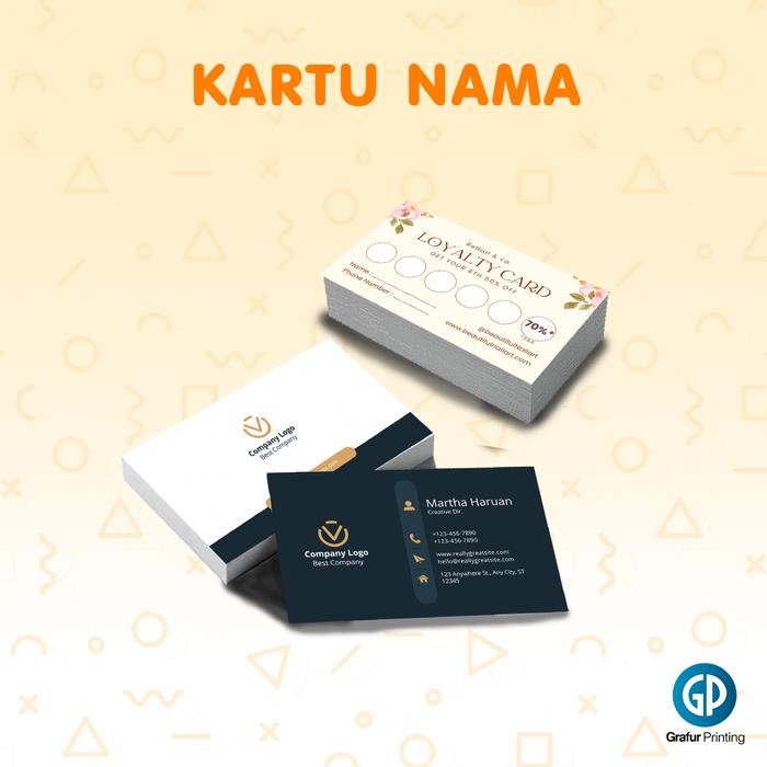 

New Cetak KARTU NAMA 2 sisi - Bahan AC 210gr