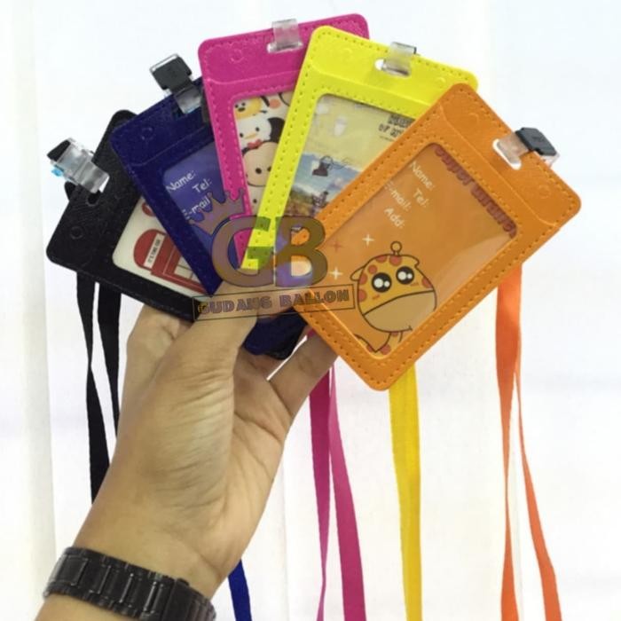 

New ID Card Holder Kulit / Gantung ID Card / Tempat Name Tag/ Tali ID Card