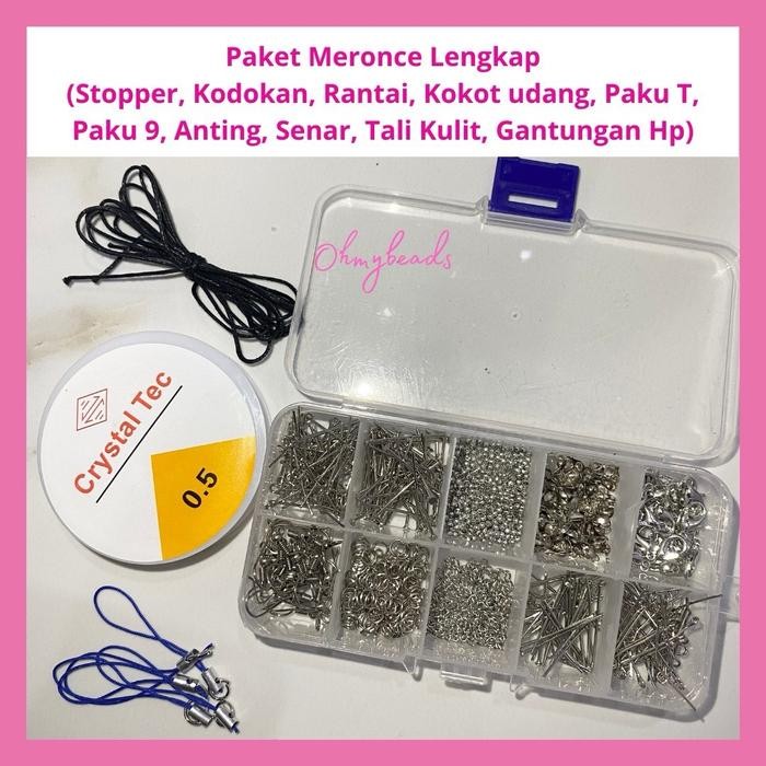 

New Paket perlengkapan meronce lengkap 1 box / kodokan, paku 9, paku T, kokot udang, stopper, jump