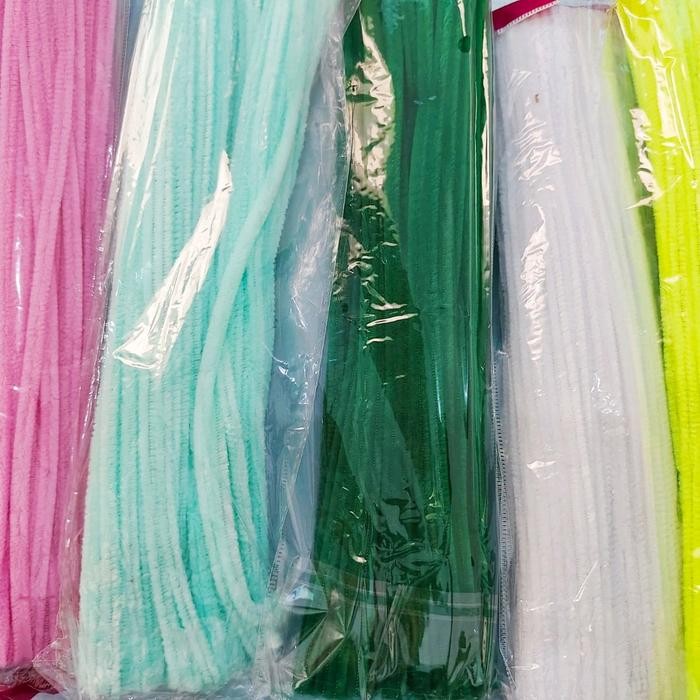 

New Kawat Bulu Mercy isi 100 mix warna satu warna / pipe cleaner kawat bunga Buket Kerajinan