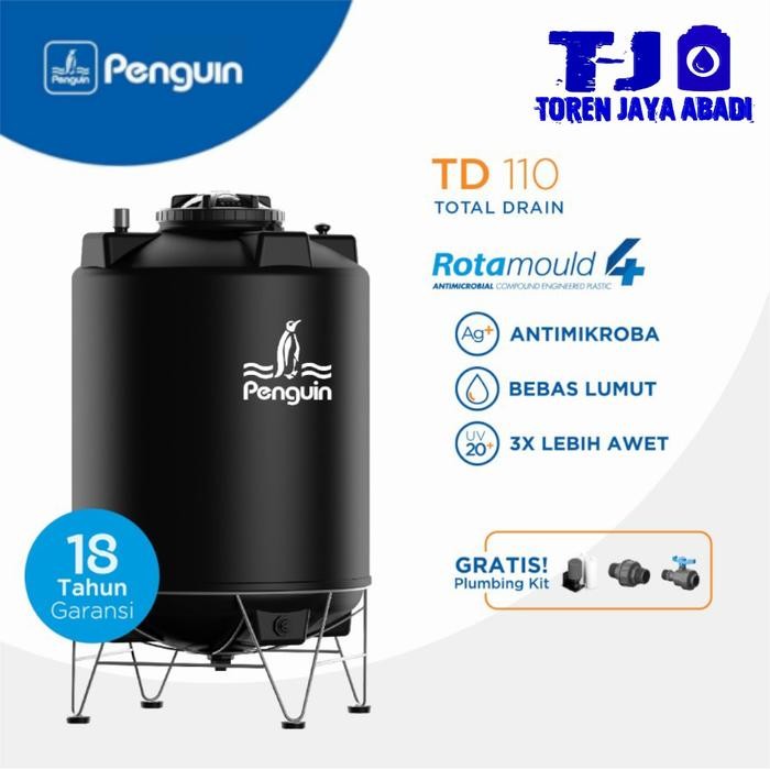 Toren Air Total Drain Penguin TD 110 HITAM 1.050 Liter